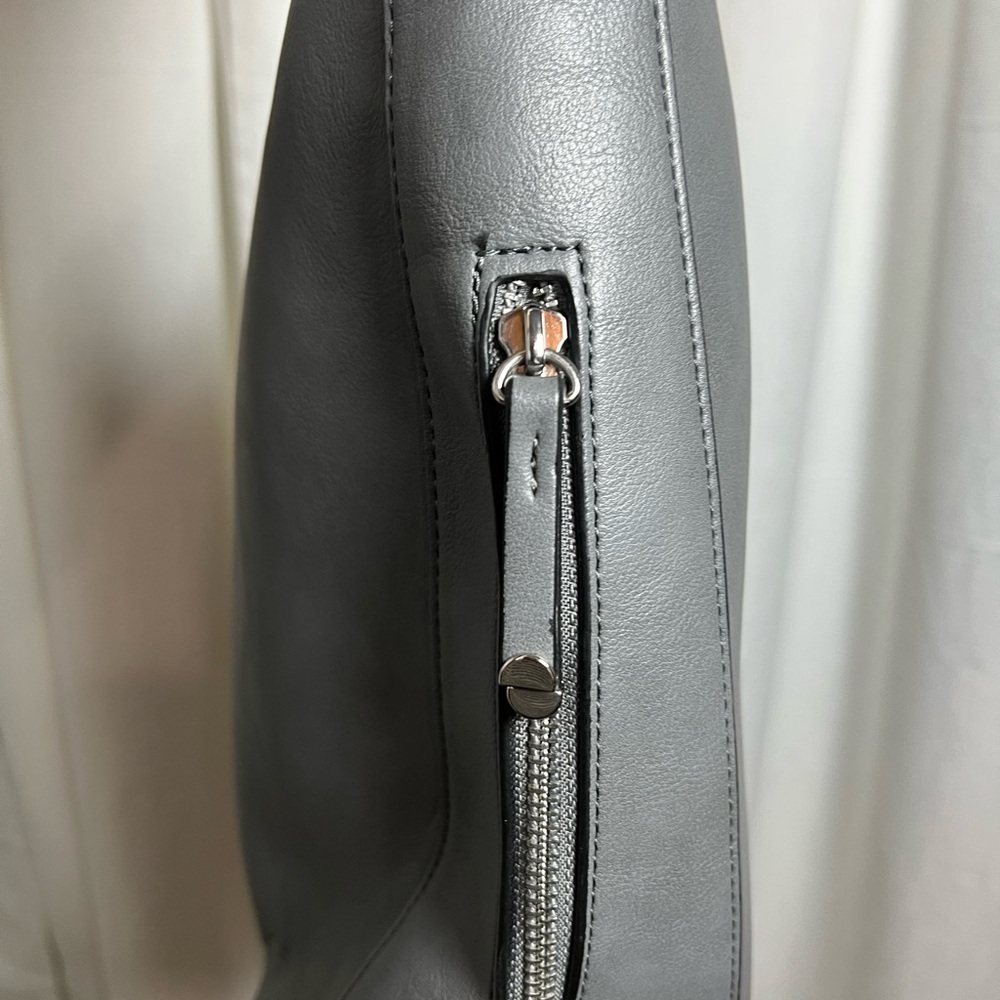 Alfani Chic Gray Hobo Bag with Leather Finish - Picture 5 of 9